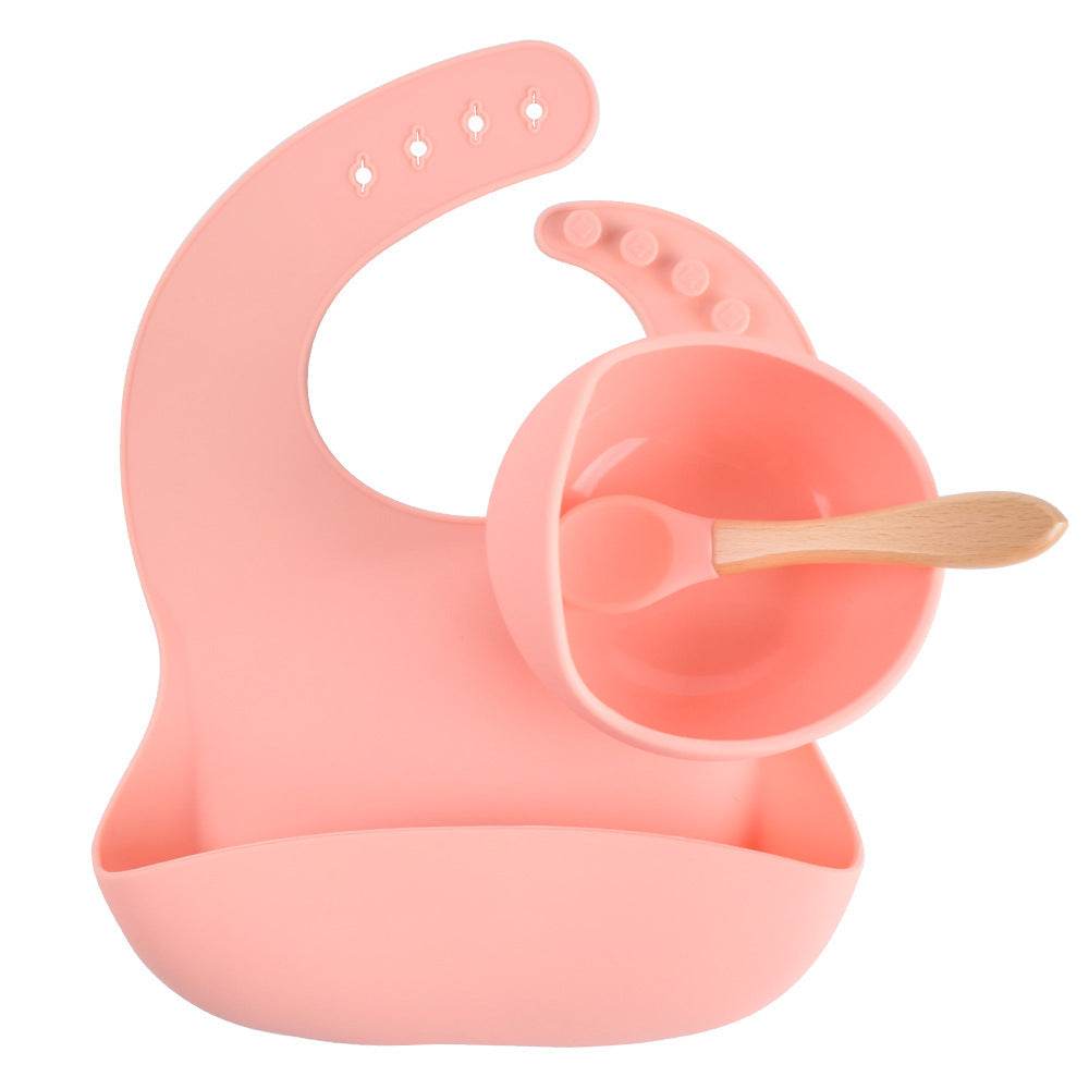 Children's Silicone Dinner Plate Baby Silicone Suction Cup Bowl Complementary Food Set - Mubimart