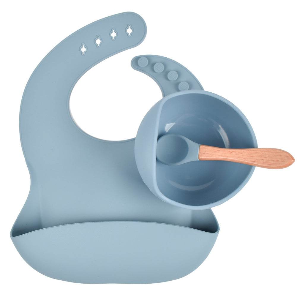Children's Silicone Dinner Plate Baby Silicone Suction Cup Bowl Complementary Food Set - Mubimart