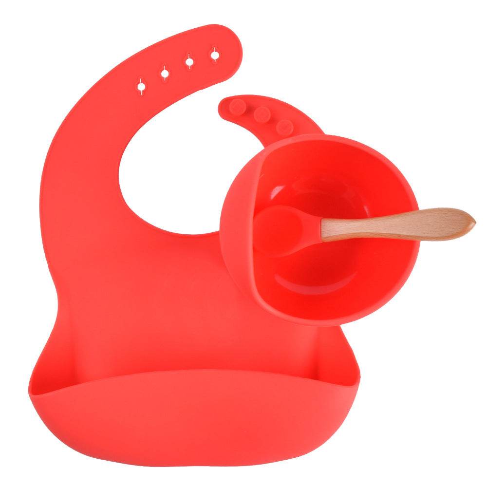 Children's Silicone Dinner Plate Baby Silicone Suction Cup Bowl Complementary Food Set - Mubimart