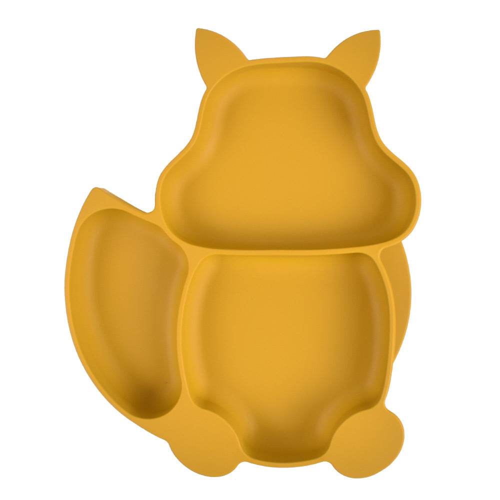 Children's Silicone Dinner Plate Baby Silicone Suction Cup Bowl Complementary Food Set - Mubimart