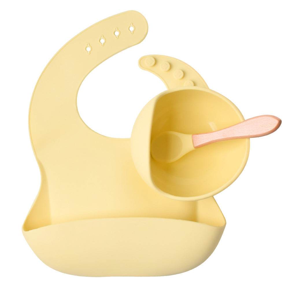 Children's Silicone Dinner Plate Baby Silicone Suction Cup Bowl Complementary Food Set - Mubimart