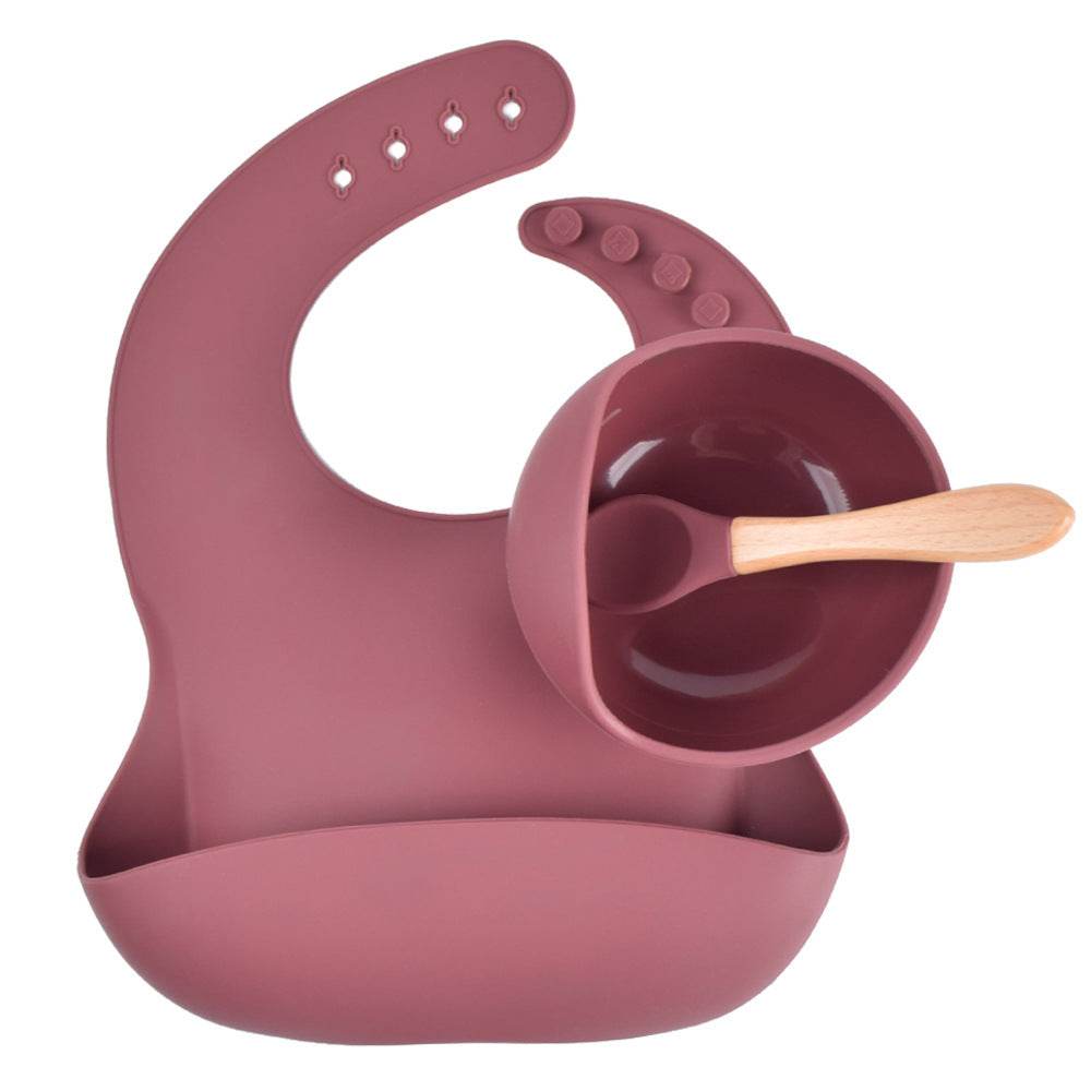 Children's Silicone Dinner Plate Baby Silicone Suction Cup Bowl Complementary Food Set - Mubimart
