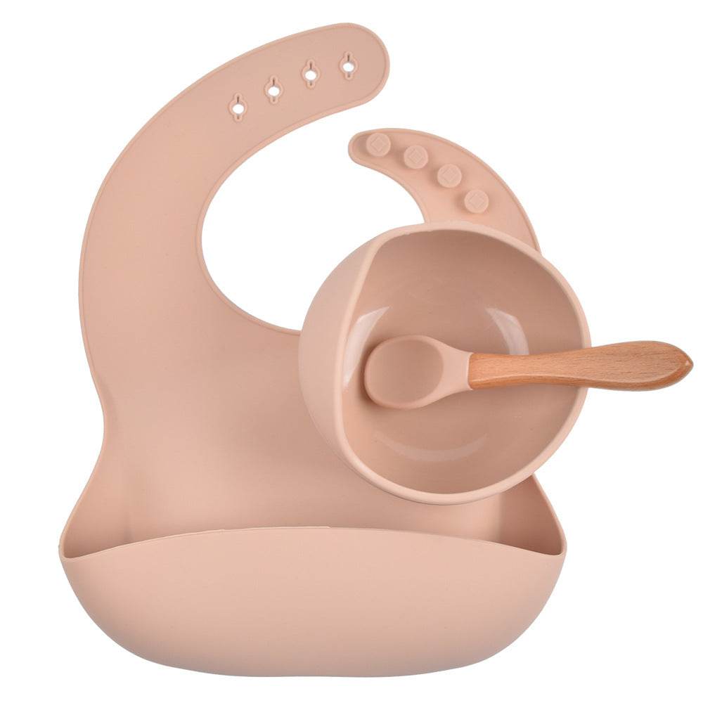 Children's Silicone Dinner Plate Baby Silicone Suction Cup Bowl Complementary Food Set - Mubimart