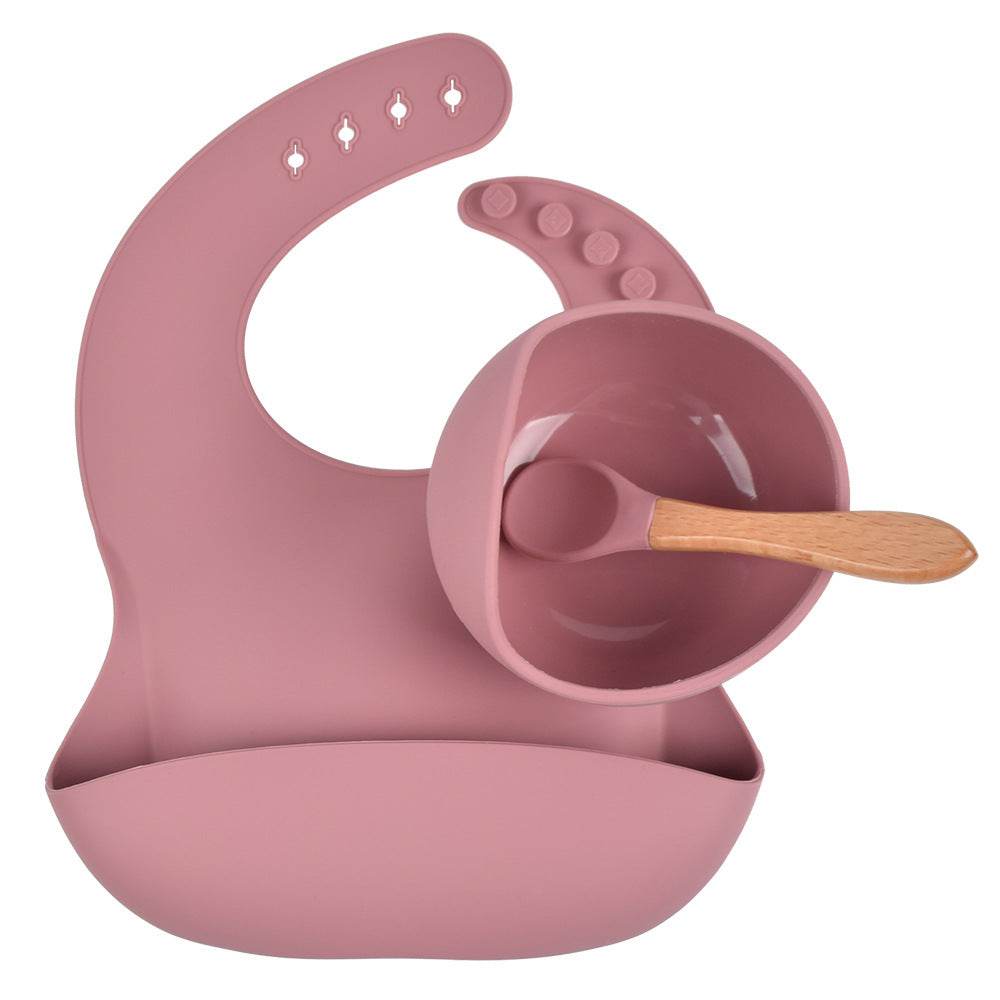 Children's Silicone Dinner Plate Baby Silicone Suction Cup Bowl Complementary Food Set - Mubimart