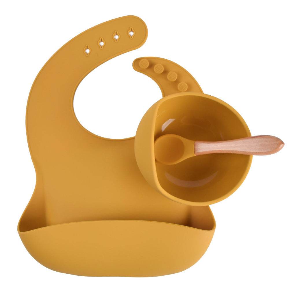 Children's Silicone Dinner Plate Baby Silicone Suction Cup Bowl Complementary Food Set - Mubimart