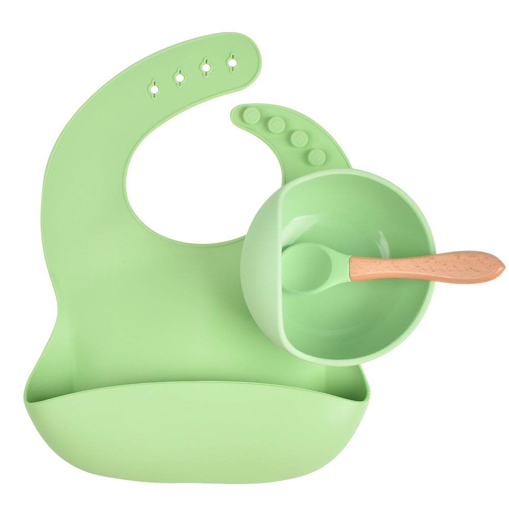 Children's Silicone Dinner Plate Baby Silicone Suction Cup Bowl Complementary Food Set - Mubimart