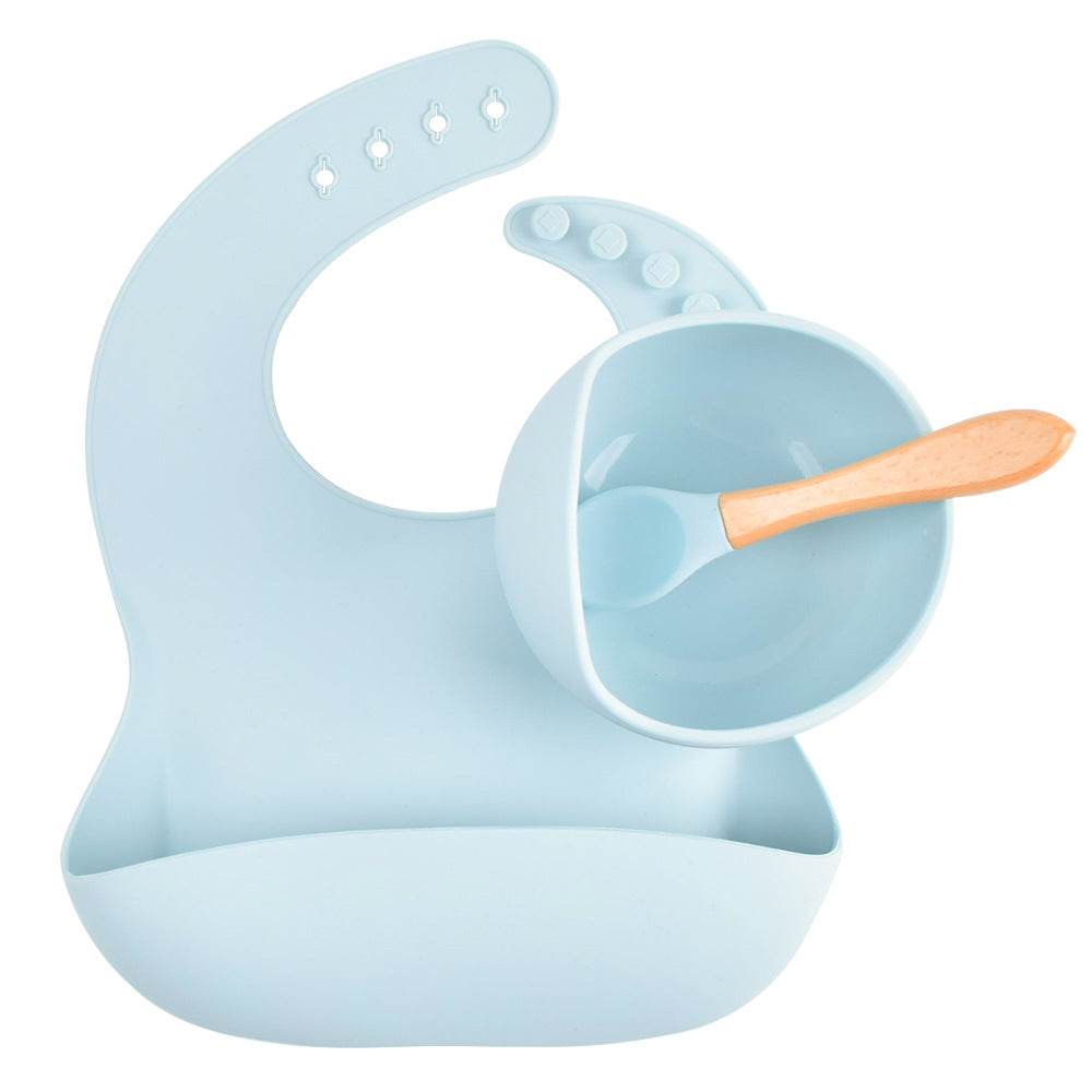 Children's Silicone Dinner Plate Baby Silicone Suction Cup Bowl Complementary Food Set - Mubimart