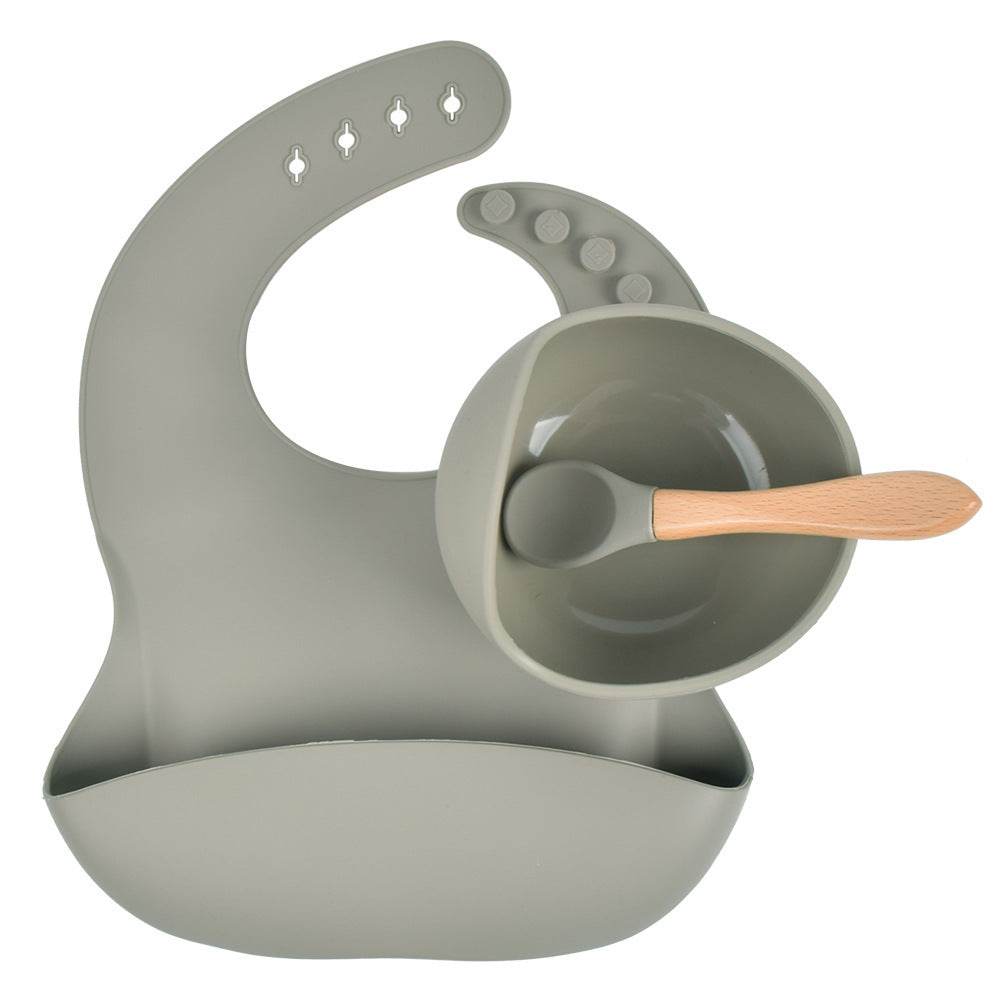 Children's Silicone Dinner Plate Baby Silicone Suction Cup Bowl Complementary Food Set - Mubimart