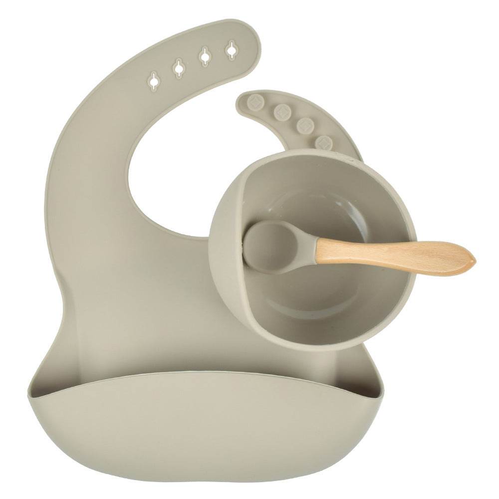 Children's Silicone Dinner Plate Baby Silicone Suction Cup Bowl Complementary Food Set - Mubimart