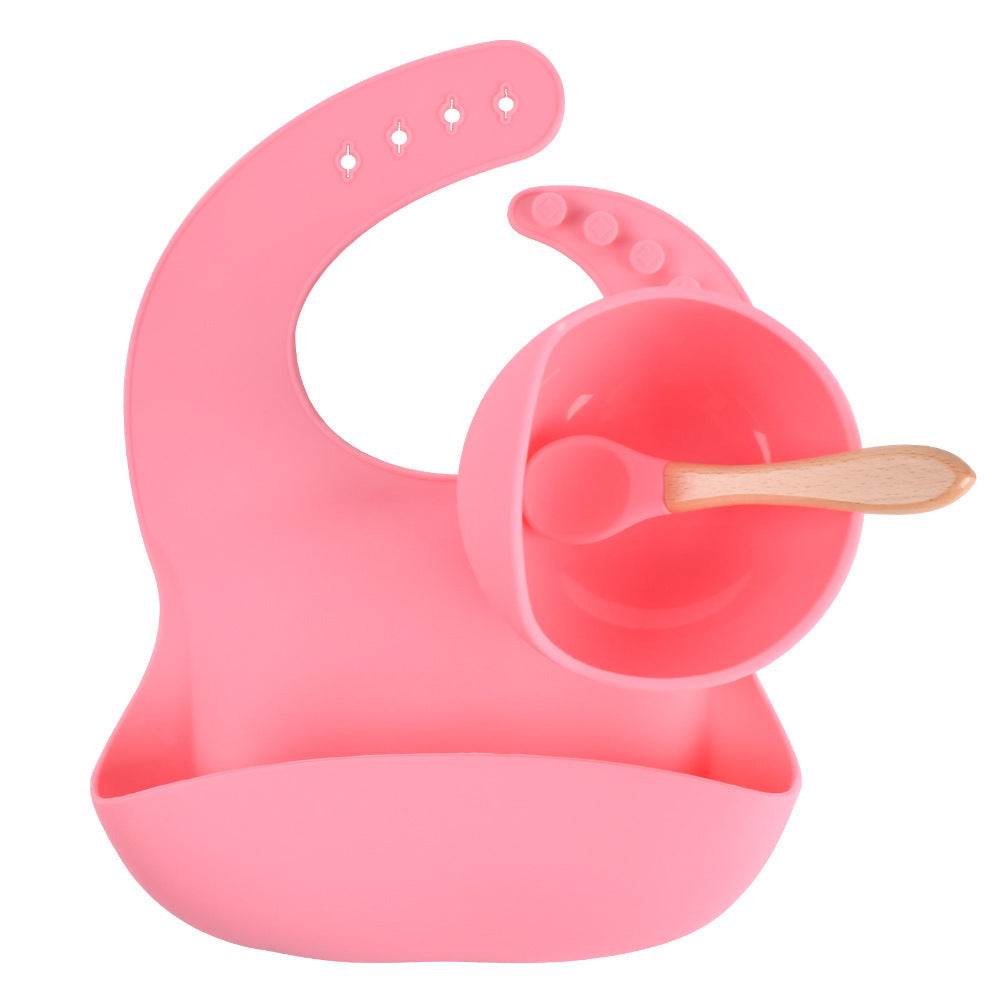 Children's Silicone Dinner Plate Baby Silicone Suction Cup Bowl Complementary Food Set - Mubimart