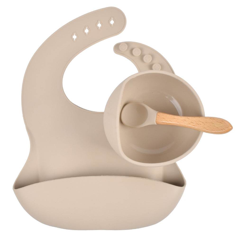 Children's Silicone Dinner Plate Baby Silicone Suction Cup Bowl Complementary Food Set - Mubimart