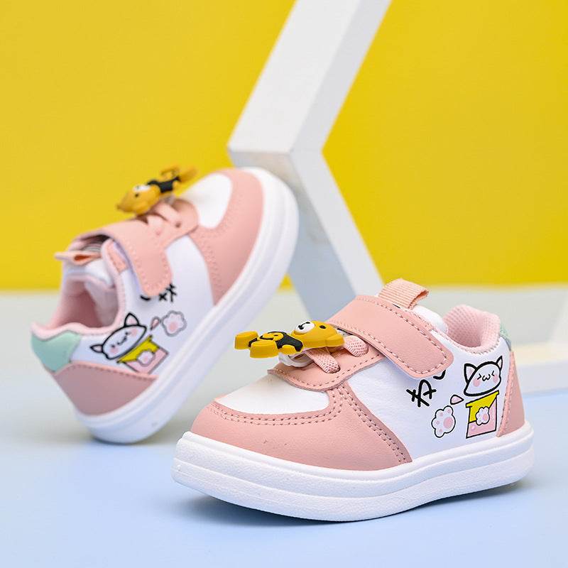 Children's Sneakers Baby Toddler Boys And Girls Leather Surface Baby Shoes - Mubimart