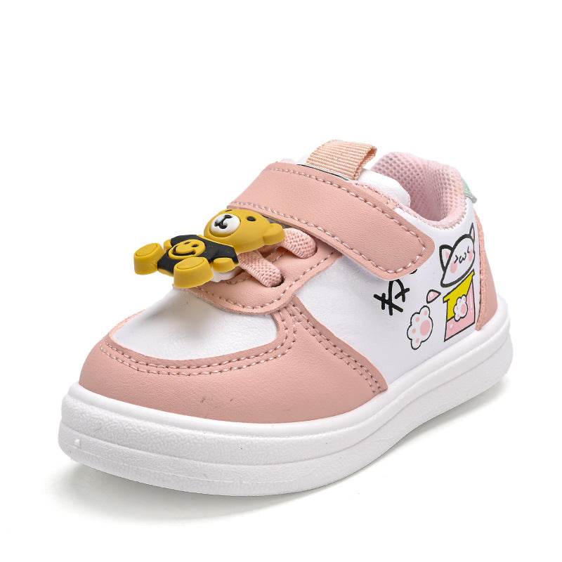 Children's Sneakers Baby Toddler Boys And Girls Leather Surface Baby Shoes - Mubimart
