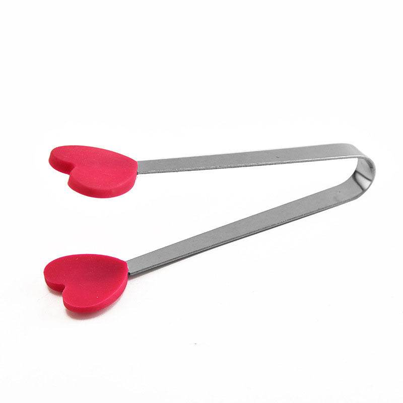 Children's Stainless Steel Mini Food Tongs Silicone Sugar Cubes - Mubimart