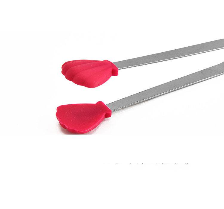 Children's Stainless Steel Mini Food Tongs Silicone Sugar Cubes - Mubimart