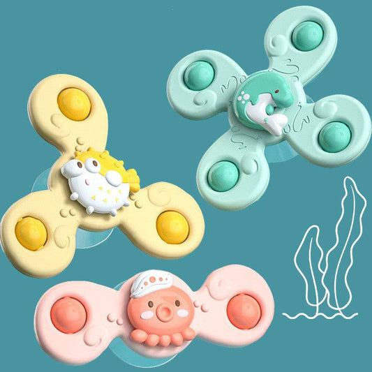 Children's Sucking Disc Rotary Table Rotating Insect Marine Animal Gyro Fun Bath Rotating Toys For Children And Infants - Mubimart