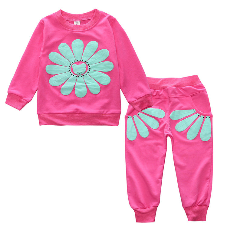 Mubimart Children's Suit Sun Flower 2-Piece Set Mubimart children's fashion children's playwear children's summer wear children's sunflower suit comfortable kids clothing floral print children's clothing kids casual wear kids fashion set Mubimart kids wear outdoor kids outfit stylish kids outfit summer children's clothing sunflower print outfit sunflower themed clothes sunny day outfit