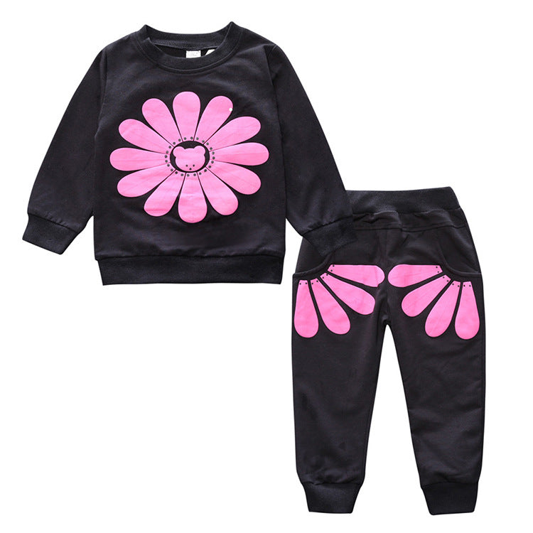 Mubimart Children's Suit Sun Flower 2-Piece Set Mubimart children's fashion children's playwear children's summer wear children's sunflower suit comfortable kids clothing floral print children's clothing kids casual wear kids fashion set Mubimart kids wear outdoor kids outfit stylish kids outfit summer children's clothing sunflower print outfit sunflower themed clothes sunny day outfit