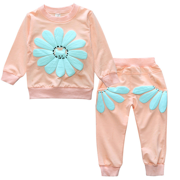 Mubimart Children's Suit Sun Flower 2-Piece Set Mubimart children's fashion children's playwear children's summer wear children's sunflower suit comfortable kids clothing floral print children's clothing kids casual wear kids fashion set Mubimart kids wear outdoor kids outfit stylish kids outfit summer children's clothing sunflower print outfit sunflower themed clothes sunny day outfit