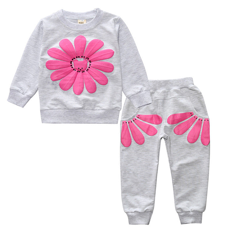 Mubimart Children's Suit Sun Flower 2-Piece Set Mubimart children's fashion children's playwear children's summer wear children's sunflower suit comfortable kids clothing floral print children's clothing kids casual wear kids fashion set Mubimart kids wear outdoor kids outfit stylish kids outfit summer children's clothing sunflower print outfit sunflower themed clothes sunny day outfit