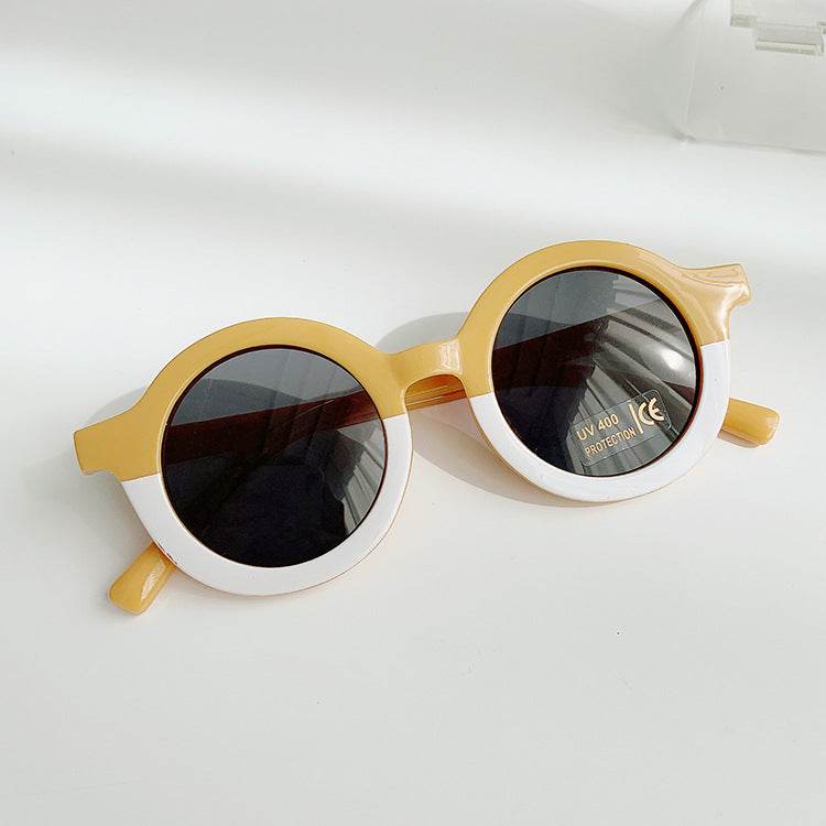 Children's Sunglasses Round Frame Sun Protection And Sunshade Fashion All-matching - Mubimart