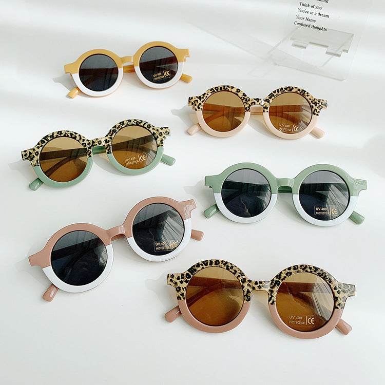 Children's Sunglasses Round Frame Sun Protection And Sunshade Fashion All-matching - Mubimart