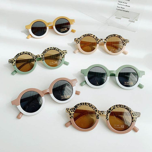 Children's Sunglasses Round Frame Sun Protection And Sunshade Fashion All-matching - Mubimart