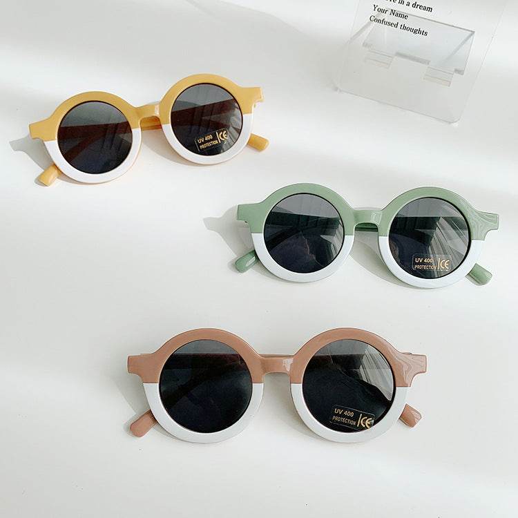 Children's Sunglasses Round Frame Sun Protection And Sunshade Fashion All-matching - Mubimart