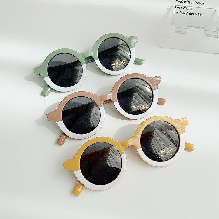 Children's Sunglasses Round Frame Sun Protection And Sunshade Fashion All-matching - Mubimart -  