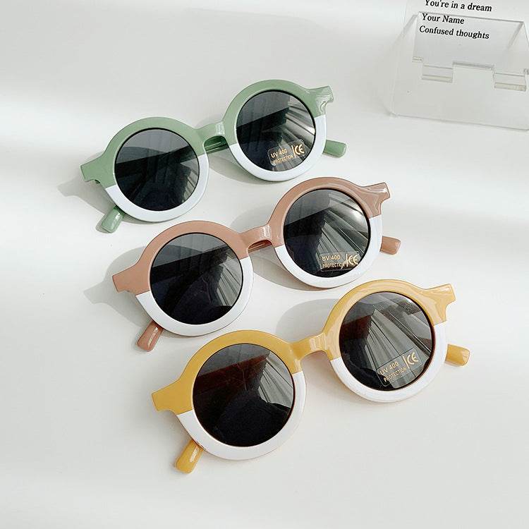 Children's Sunglasses Round Frame Sun Protection And Sunshade Fashion All-matching - Mubimart