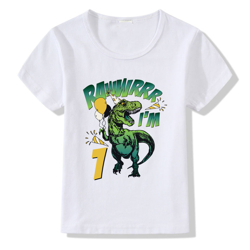 Children's T-shirt Numbers 1-9 Birthday T-shirt - Mubimart - Boys T-shirt 