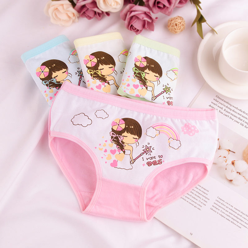 Children's Underwear Girls Pure Cotton Boxer - Mubimart - Underware 