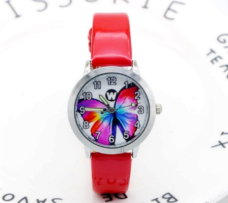 Children's Watches Kids Quartz Watch Student Girls Quartz-watch Cute Colorful Butterfly Dial Waterproof Watch - Mubimart -  