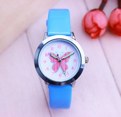 Children's Watches Kids Quartz Watch Student Girls Quartz-watch Cute Colorful Butterfly Dial Waterproof Watch - Mubimart -  