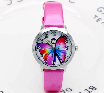 Children's Watches Kids Quartz Watch Student Girls Quartz-watch Cute Colorful Butterfly Dial Waterproof Watch - Mubimart -  