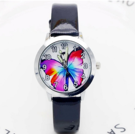 Children's Watches Kids Quartz Watch Student Girls Quartz-watch Cute Colorful Butterfly Dial Waterproof Watch - Mubimart -  