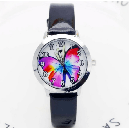 Children's Watches Kids Quartz Watch Student Girls Quartz-watch Cute Colorful Butterfly Dial Waterproof Watch - Mubimart