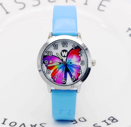 Children's Watches Kids Quartz Watch Student Girls Quartz-watch Cute Colorful Butterfly Dial Waterproof Watch - Mubimart -  