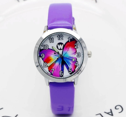 Children's Watches Kids Quartz Watch Student Girls Quartz-watch Cute Colorful Butterfly Dial Waterproof Watch - Mubimart -  