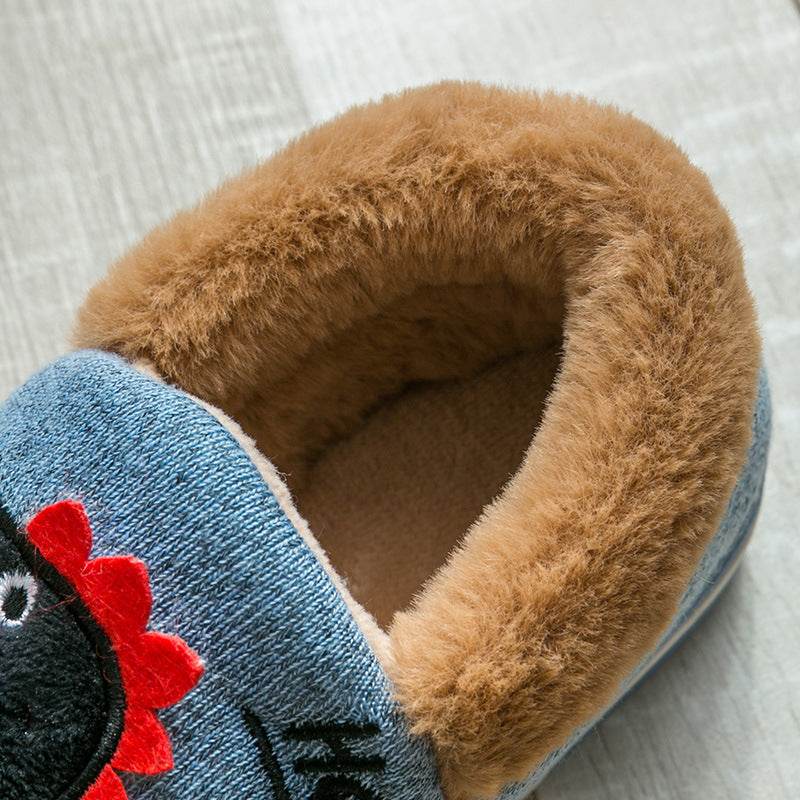 Children's Winter Cotton Dinosaur Slippers Are Soft, Non-Slip And Warm - Mubimart
