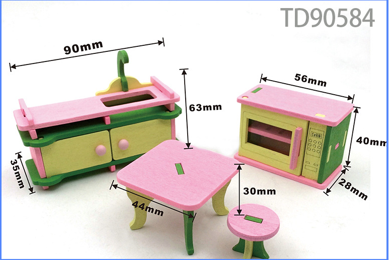 Children's Wooden Doll Miniature Play House Toy - Mubimart -  