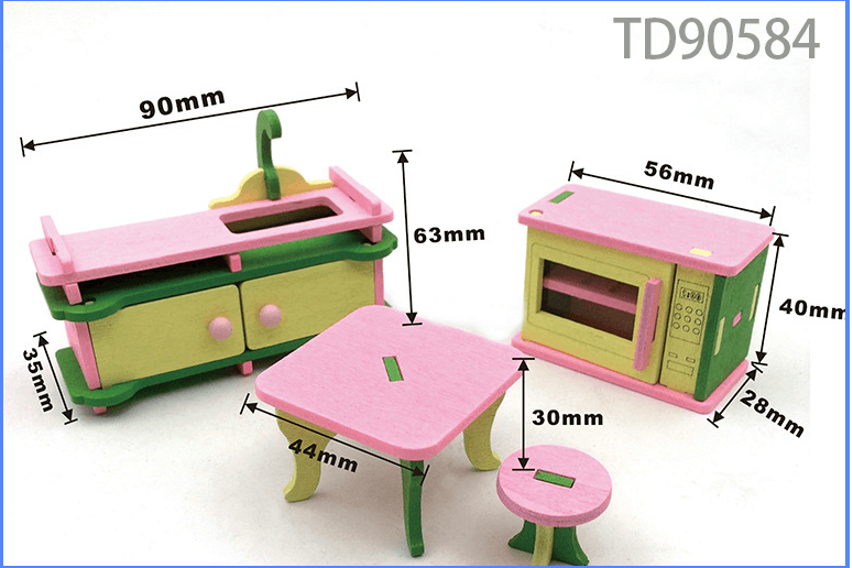 Children's Wooden Doll Miniature Play House Toy - Mubimart