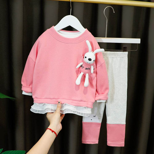 Children's cClothing Spring New Long-sleeved Two-piece Child Clothes Girl Baby Suit - Mubimart