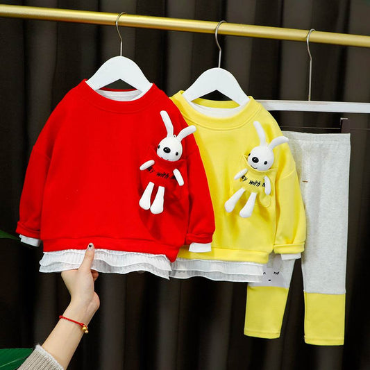 Children's cClothing Spring New Long-sleeved Two-piece Child Clothes Girl Baby Suit - Mubimart