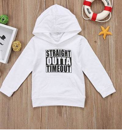 Children's hooded sweater letter top - Mubimart