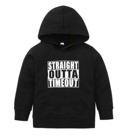 Children's hooded sweater letter top - Mubimart