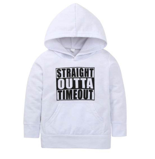 Children's hooded sweater letter top - Mubimart