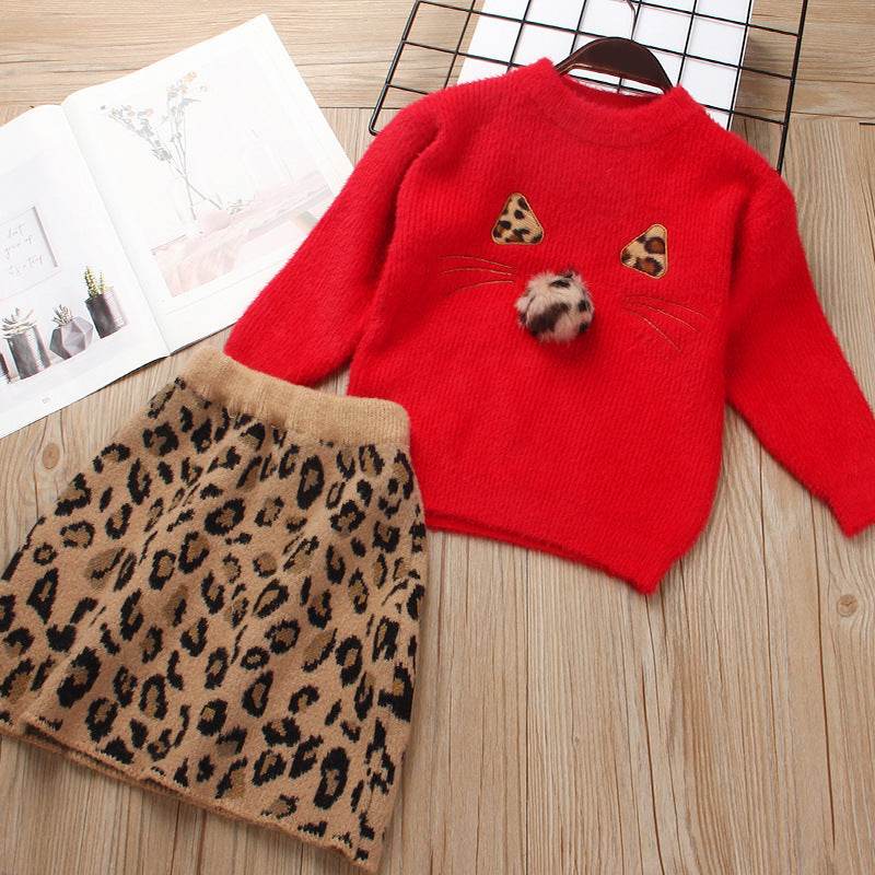 Children's knitted sweater suit - Mubimart