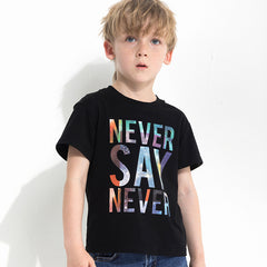 Children's letter print T-shirt - Mubimart - Boys T-shirt 