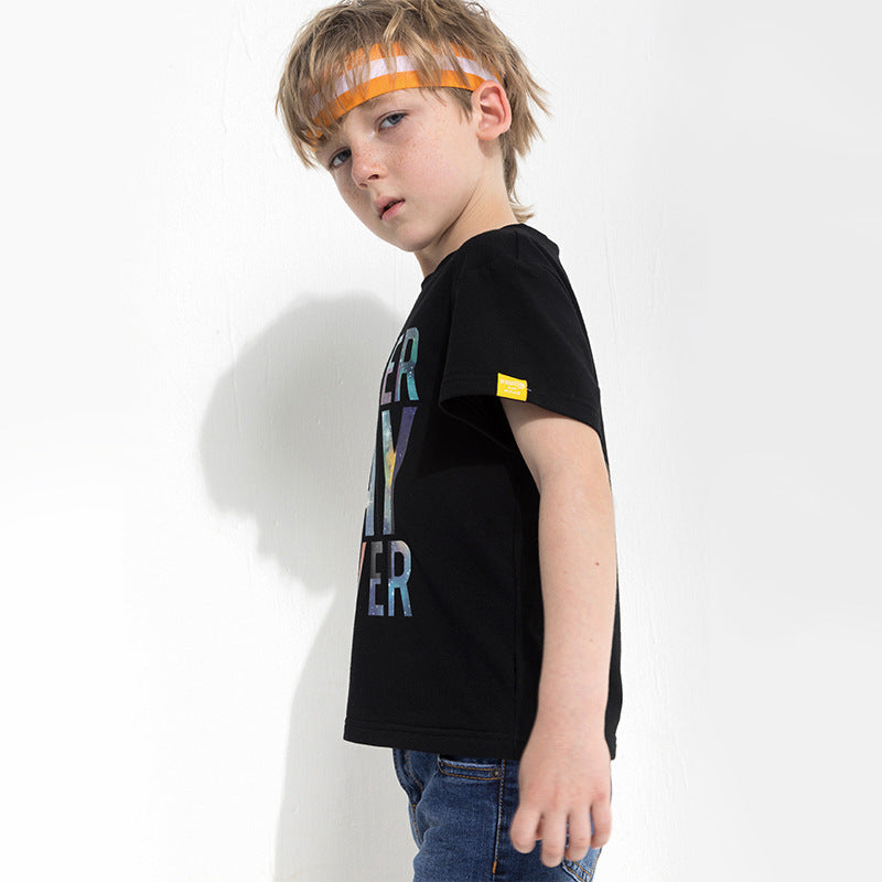 Children's letter print T-shirt - Mubimart -  